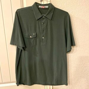 Criquet Performance Pique Players Shirt - L - Sage Green